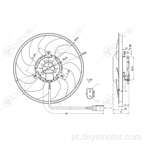 Ventilador de refrigeração do radiador do carro para BENZ VIANO